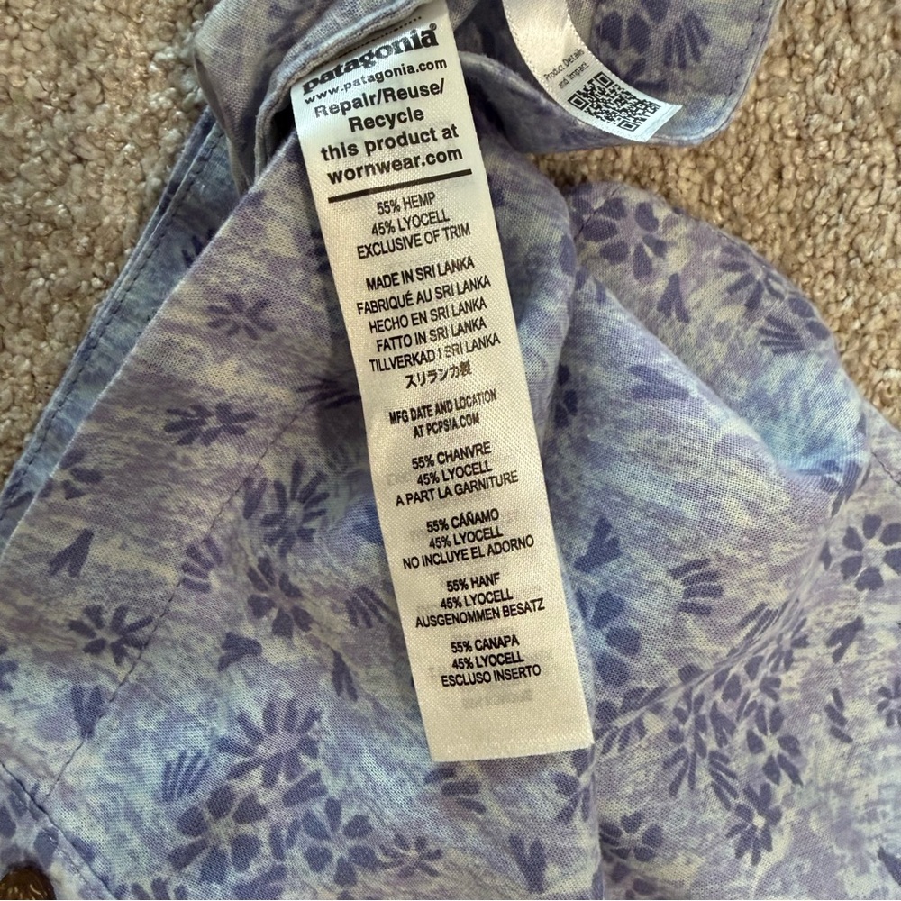 Patagonia Light Blue Floral Button-Front Tank Top - Picture 6 of 7